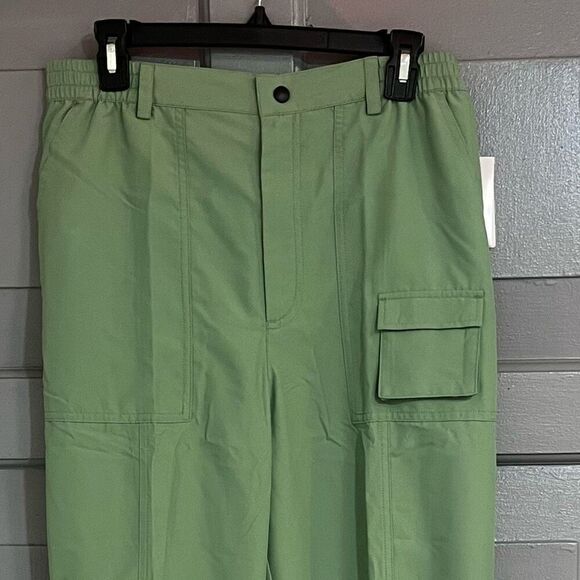 Mott50 Gabrielle Cargo Trouser Pant Matcha Green Soild Pants Sz L NWT - Picture 2 of 8